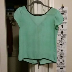 Mint Green Blouse with Bows on the Back